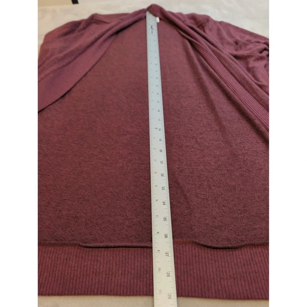 Market & Spruce Cardigan Womens L Mauve Open Front‎ Knit Pockets Cozy